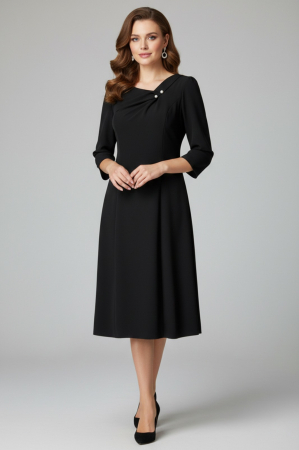 Rochie Viada neagră  accesorizată cu perluțe [1]