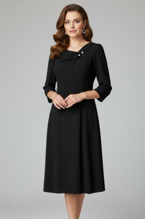 TOATE PRODUSELE - Rochie Viada neagră  accesorizată cu perluțe