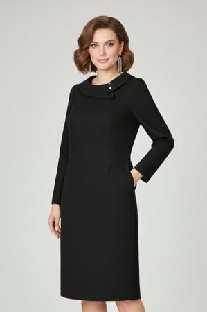 COLECȚIE NOUĂ - Rochie Viada neagră accesorizată pe bust