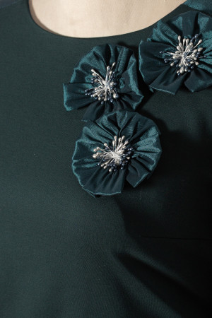 Rochie Viada verde elegantă accesorizată cu flori 3D [4]