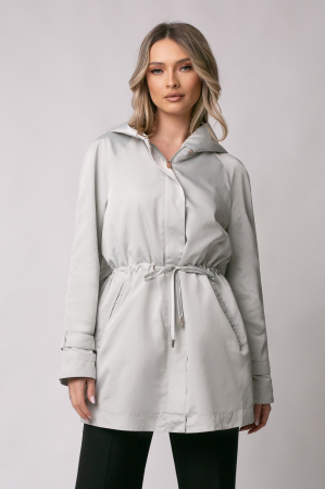 COLECȚIE NOUĂ - Trenci Madzerini Porta gri pelă cu șnur în talie