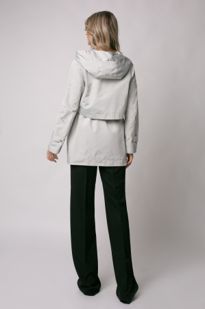 Trenci Madzerini Porta gri pelă cu șnur în talie [2]