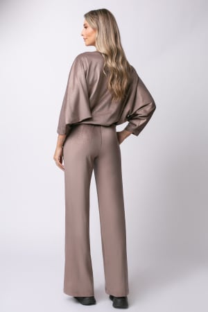 Trening bej închis din catifea cu sclipici și mâneci tip fluture [3]