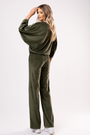 Trening kaki din catifea cu mâneci tip fluture [2]