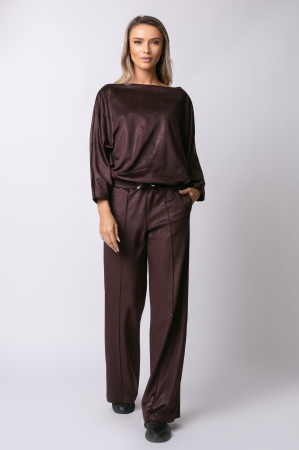 Trening maro din catifea cu sclipici și mâneci tip fluture [1]