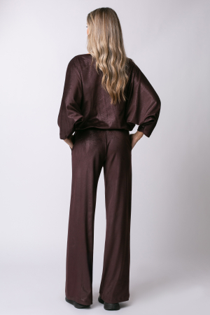 Trening maro din catifea cu sclipici și mâneci tip fluture [3]