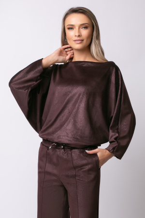 Trening maro din catifea cu sclipici și mâneci tip fluture [2]
