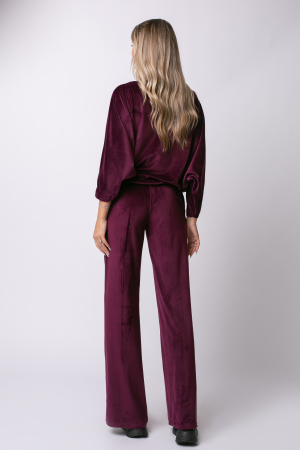 Trening mov prună din catifea cu mâneci tip fluture [2]