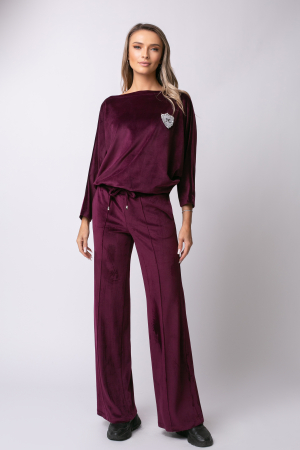 Trening mov prună din catifea cu mâneci tip fluture [1]