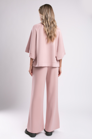 Trening roz pudră over size cu pantalon evazat [2]