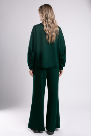 Trening verde over size cu pantalon evazat [2]