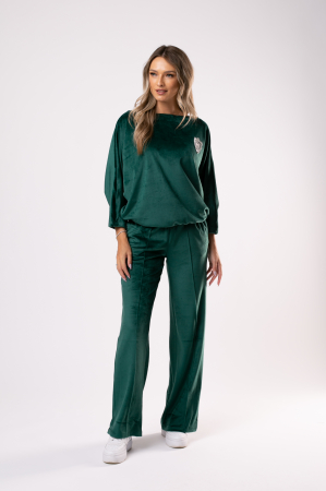 Trening verde smarald din catifea cu mâneci tip fluture [1]