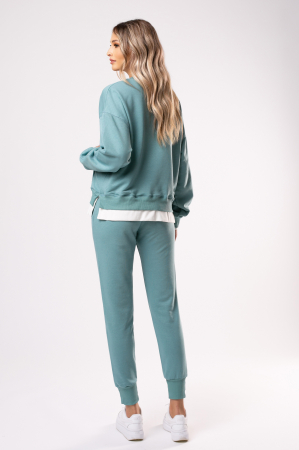 Trening Vivia verde mint din bumbac cu buzunar aplicat [2]