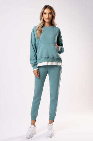 Trening Vivia verde mint din bumbac cu buzunar aplicat [0]