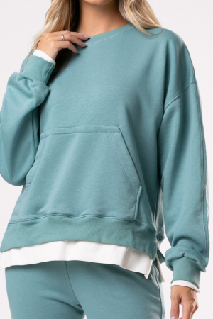 Trening Vivia verde mint din bumbac cu buzunar aplicat [3]
