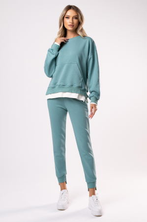 Trening Vivia verde mint din bumbac cu buzunar aplicat [1]