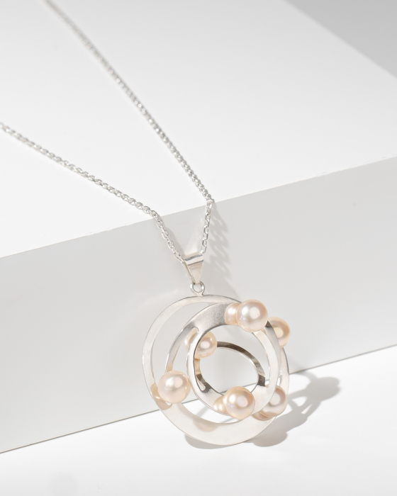 Colier cu perle din argint lucrat manual [1]