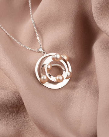 Colier cu perle din argint lucrat manual [2]