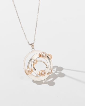 Colier cu perle din argint lucrat manual [1]