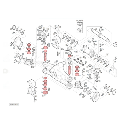 Steering system spindle repair kit Linde 392-02 - Amveko [2]
