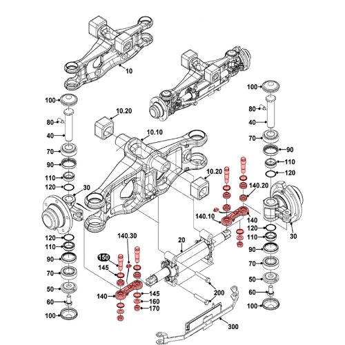 Rear axle steering tie rod repair kit for Jungheinrich EFG316 – EFG320 [2]