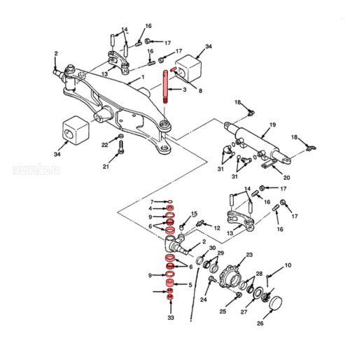 Steering pivot repair kit – Hyster D001 [2]