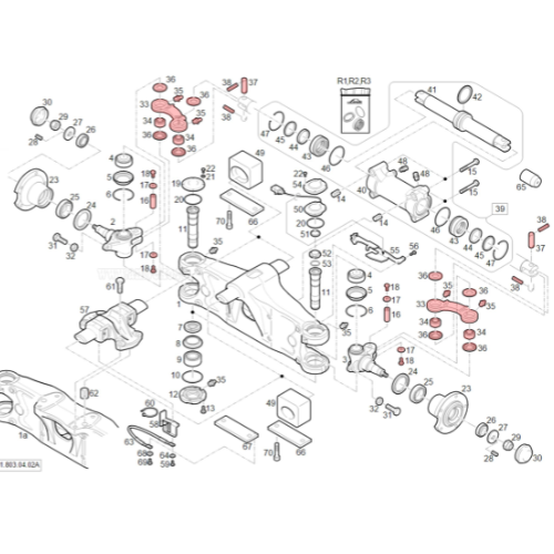 Steering system connecting rod repair kit up to H2X391F50001 series - Linde 391 [2]