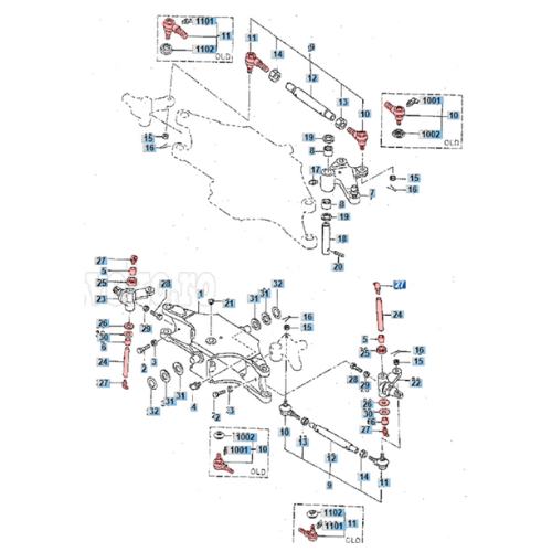 Rear axle steering link kit Linde 351-01, 351-02, 351-03, 352 - axle type 1 [2]