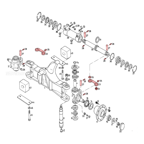 Rear axle steering link kit Linde 352-02 axle - type 2 [2]