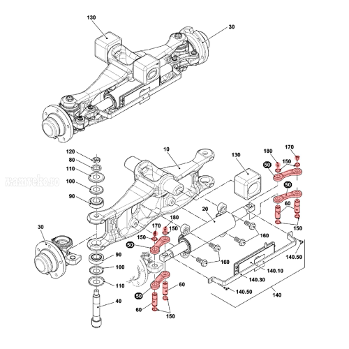 Rear axle steering linkage kit for Jungheinrich EFG316–EFG320 [2]