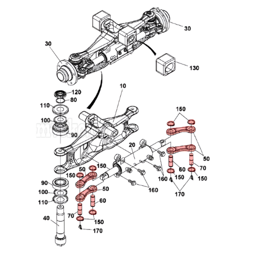 Rear axle steering tie rod kit – Jungheinrich DFG 320 forklift [2]