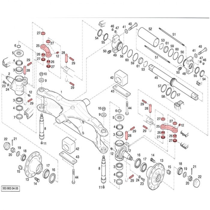 Steering link kit rear axle Linde 396-01, 396-02 [2]
