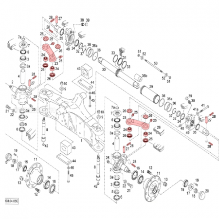 Rear axle steering link kit Linde 352-05 - Amveko [1]
