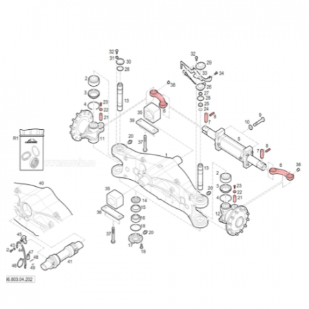 Rear axle steering link kit Linde 396-03 - Amveko [1]