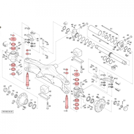 Steering system spindle repair kit Linde 396-01 396-02 - Amveko [1]