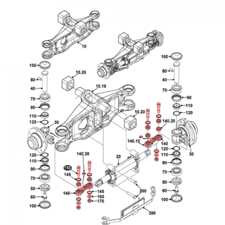 Rear axle steering tie rod repair kit for Jungheinrich EFG316 – EFG320 [1]