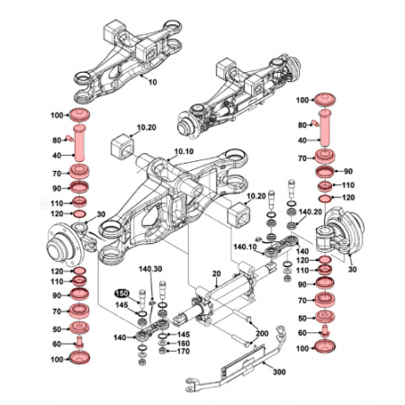 Rear axle kingpin repair kit – Hyster H177 [1]