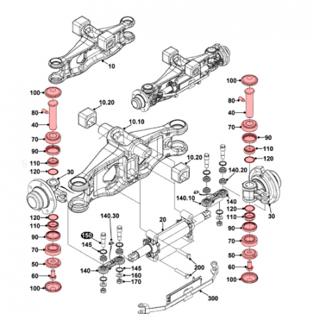 Rear axle kingpin repair kit for Jungheinrich EFG316 – EFG320 [1]