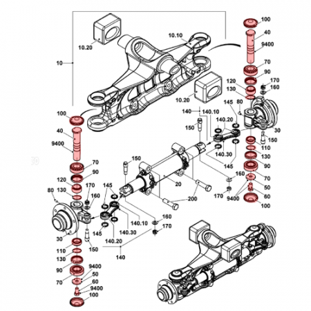 Rear Axle Steering Tie Rod Kit for Jungheinrich DFG435S (2017–2020) [1]