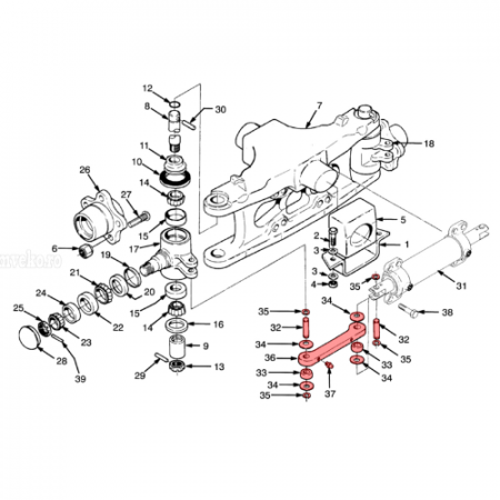 Rear tie rod linkage kit – Hyster H177 (rear axle) [1]