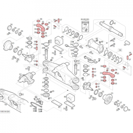 Steering system connecting rod repair kit up to H2X391F50001 series - Linde 391 [1]