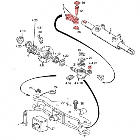 Rear axle pivot kit for Jungheinrich DFG 320 forklift [1]