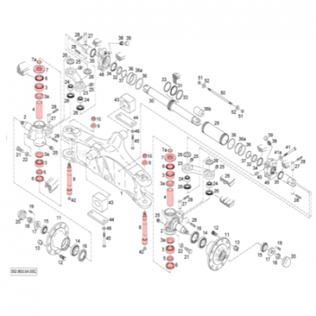 Rear axle spindle kit Linde 352-05 [1]