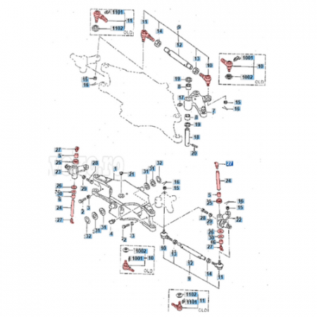 Rear axle steering link kit Linde 351-01, 351-02, 351-03, 352 - axle type 1 [1]