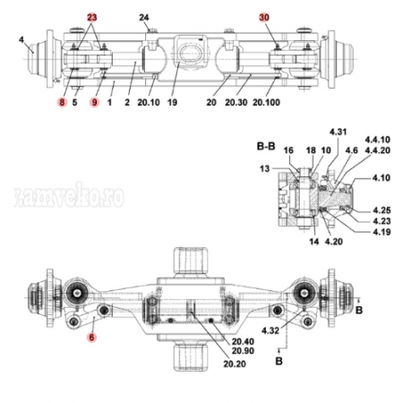 Rear Axle Steering Linkage Kit for Jungheinrich EFG 316 Forklift (2004–2009) [1]