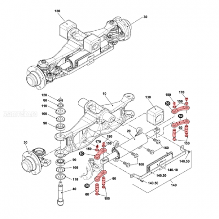 Rear axle steering linkage kit for Jungheinrich EFG316–EFG320 [1]