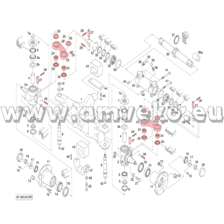 Steering link kit rear axle for Linde 351-04 351-05 forklift [1]
