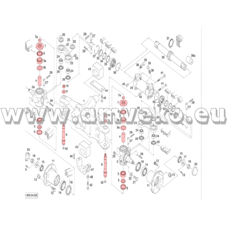 Steering system spindle repair kit for Linde 351-03 351-05 forklift | Amveko Industry [1]