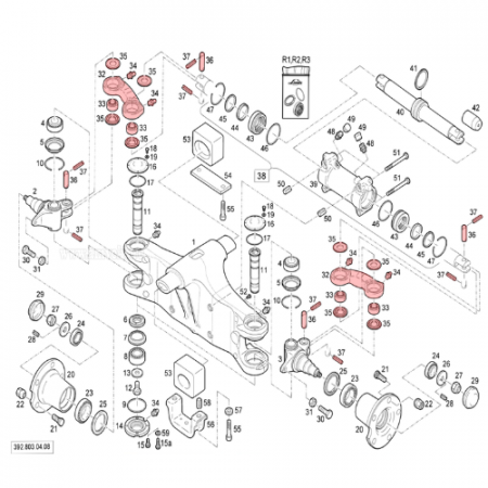Steering system tie rod repair kit for Linde 392 - 16024501301, 0009122179 [1]