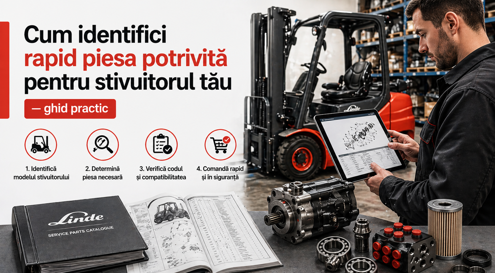 Cum identifici rapid piesa potrivită pentru stivuitorul tău